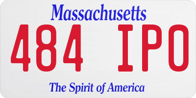 MA license plate 484IP0