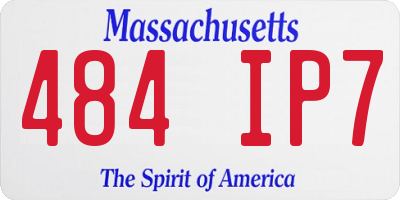MA license plate 484IP7