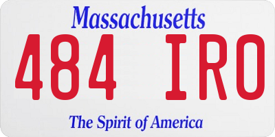 MA license plate 484IR0