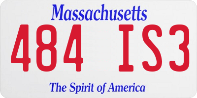 MA license plate 484IS3