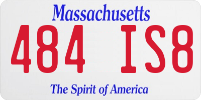 MA license plate 484IS8
