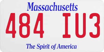 MA license plate 484IU3