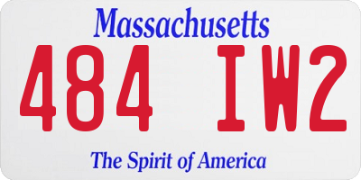 MA license plate 484IW2