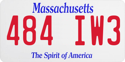 MA license plate 484IW3