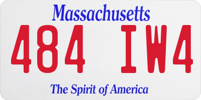 MA license plate 484IW4