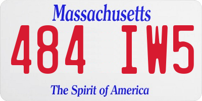MA license plate 484IW5