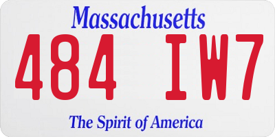 MA license plate 484IW7