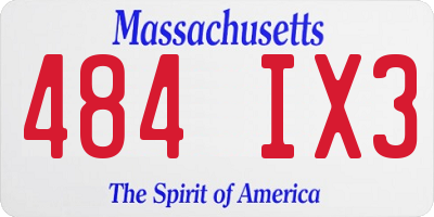MA license plate 484IX3
