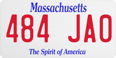 MA license plate 484JA0