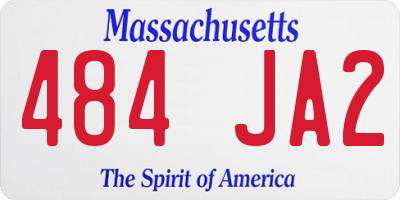 MA license plate 484JA2