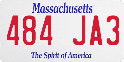 MA license plate 484JA3