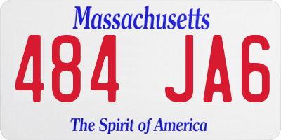 MA license plate 484JA6