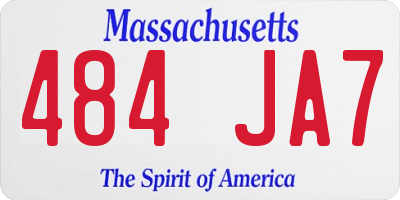 MA license plate 484JA7