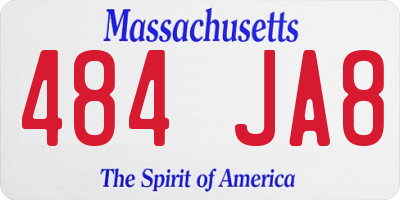 MA license plate 484JA8