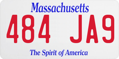 MA license plate 484JA9