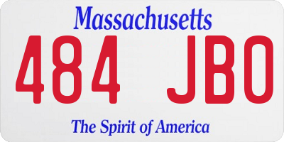 MA license plate 484JB0