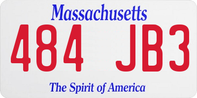 MA license plate 484JB3