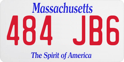 MA license plate 484JB6