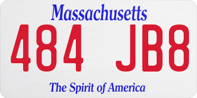 MA license plate 484JB8