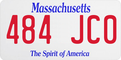 MA license plate 484JC0