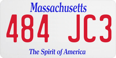 MA license plate 484JC3
