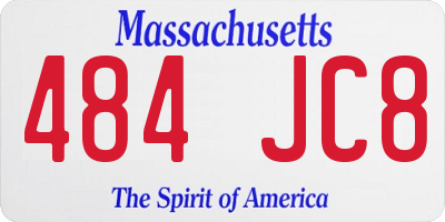 MA license plate 484JC8