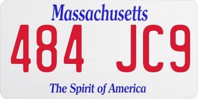MA license plate 484JC9