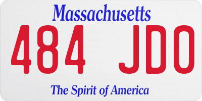 MA license plate 484JD0