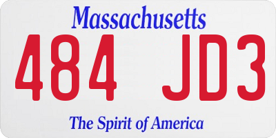 MA license plate 484JD3
