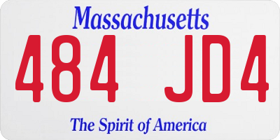 MA license plate 484JD4
