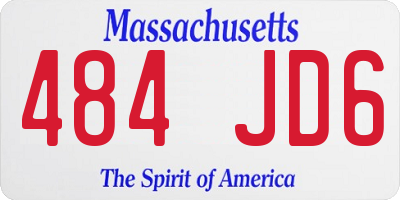 MA license plate 484JD6