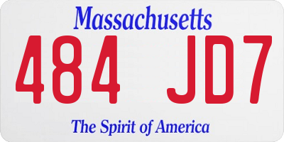 MA license plate 484JD7