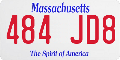 MA license plate 484JD8