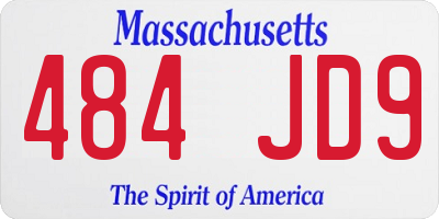 MA license plate 484JD9