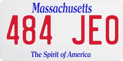 MA license plate 484JE0