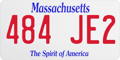 MA license plate 484JE2
