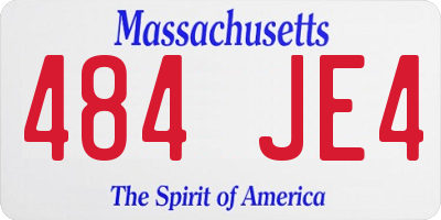 MA license plate 484JE4