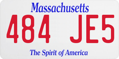 MA license plate 484JE5