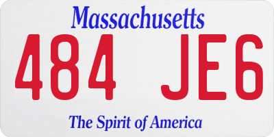 MA license plate 484JE6