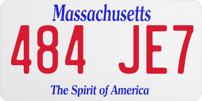 MA license plate 484JE7