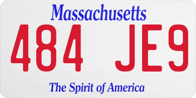 MA license plate 484JE9