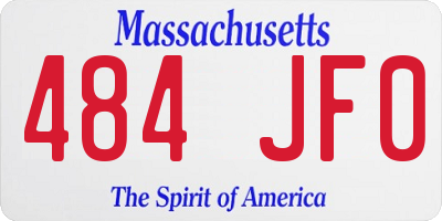 MA license plate 484JF0