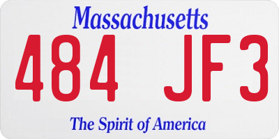 MA license plate 484JF3