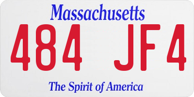 MA license plate 484JF4