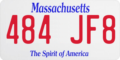 MA license plate 484JF8