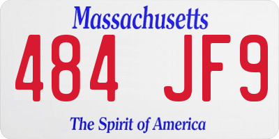 MA license plate 484JF9
