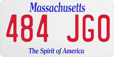 MA license plate 484JG0