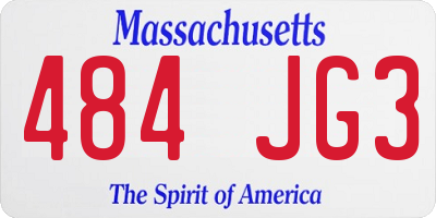 MA license plate 484JG3