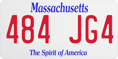 MA license plate 484JG4