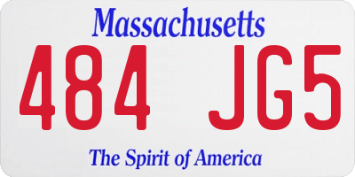 MA license plate 484JG5